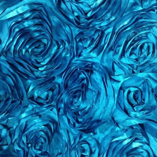 Turquoise Rosette Satin