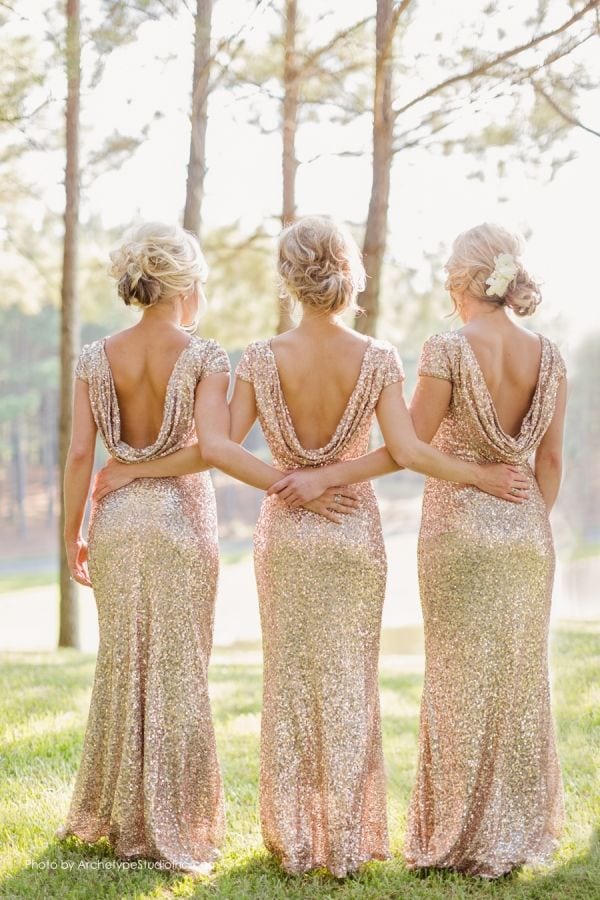 Deer Pearl Flowers, Sequin Dresses, Glitter and Glam Weddings